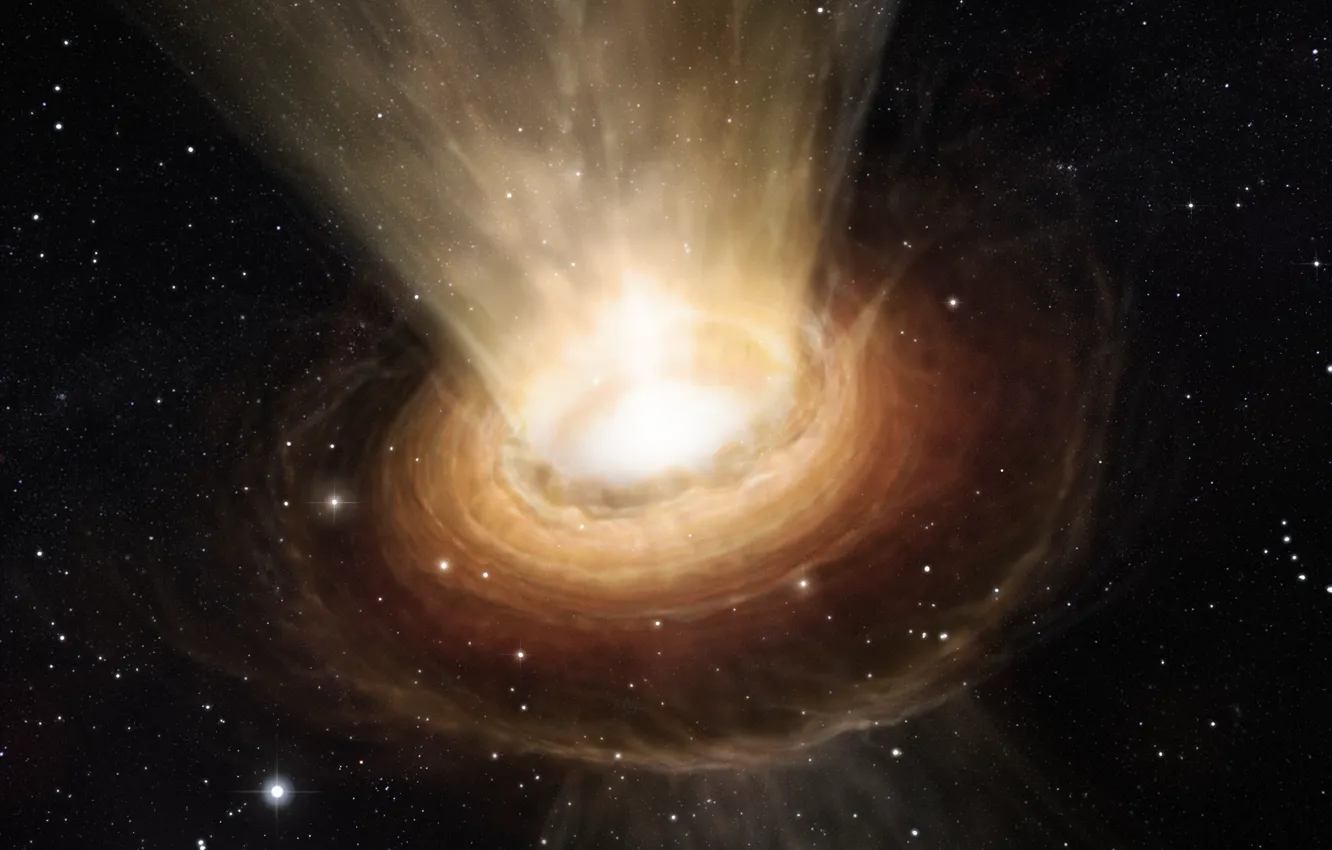 Photo wallpaper space, stars, black hole, NGC 3783, supermassive