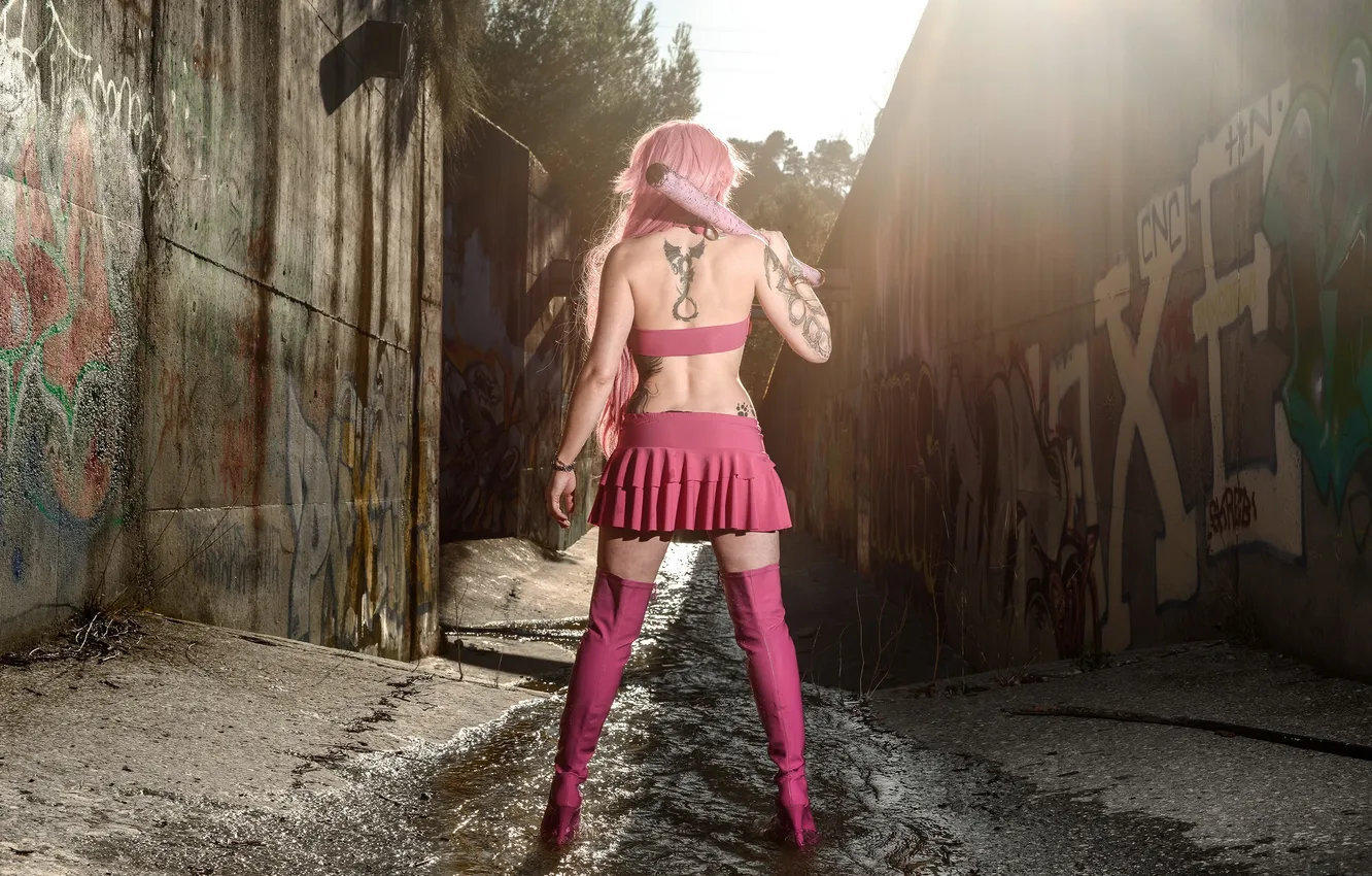 Photo wallpaper girl, pose, bit