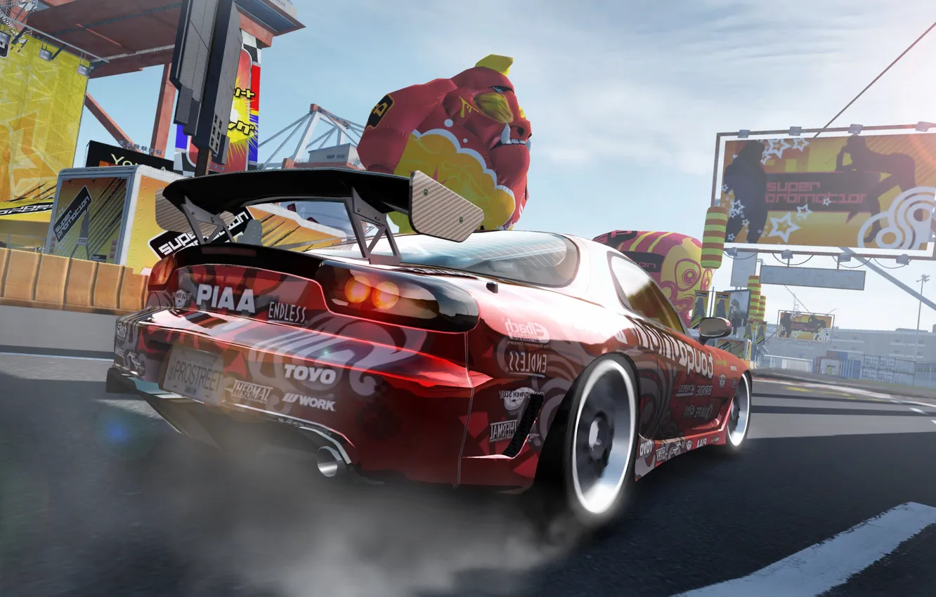 Photo wallpaper race, track, Mazda RX-7, need for speed pro street