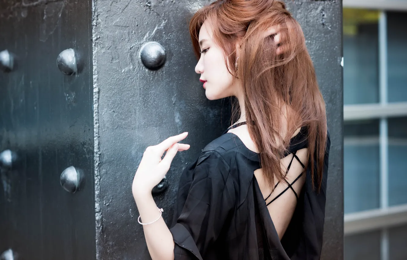 Photo wallpaper girl, hair, dress, Asian