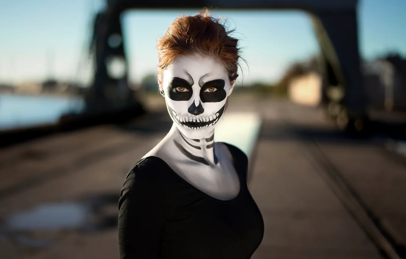 Photo wallpaper portrait, Halloween, makeup, Martin Kühn