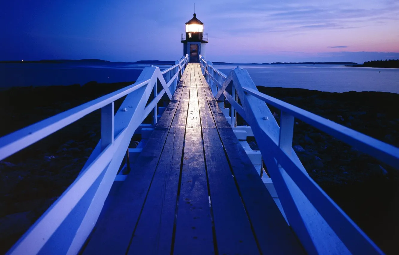 Photo wallpaper The evening, Lighthouse, Maine