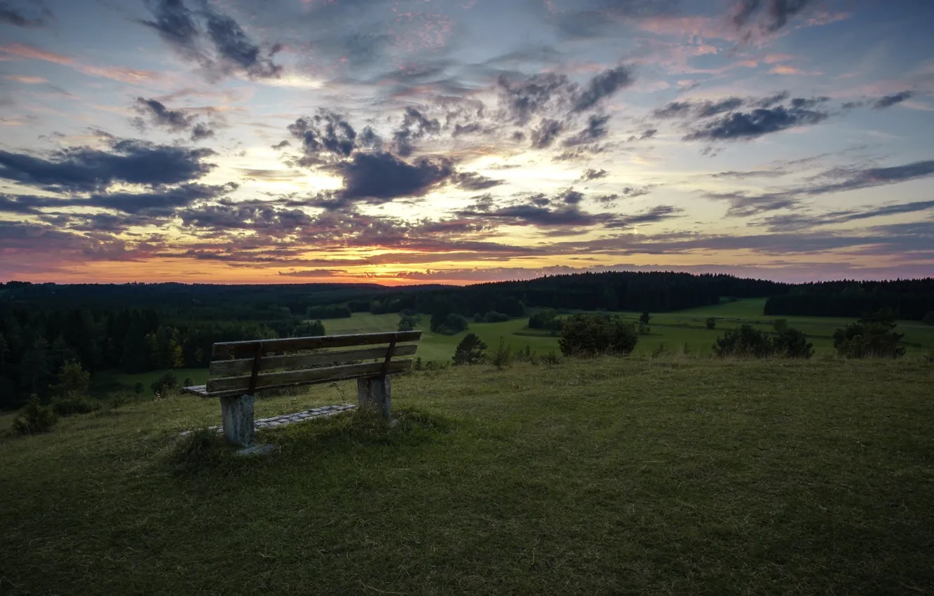 Photo wallpaper sunset, Germany, Baden-Württemberg, Municipality of Böttingen