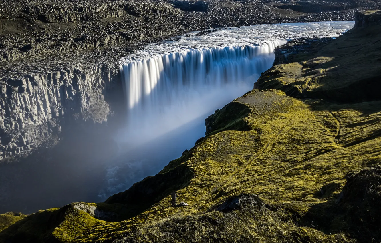 Photo wallpaper squirt, river, stream, Iceland, Waterfall Dettifoss