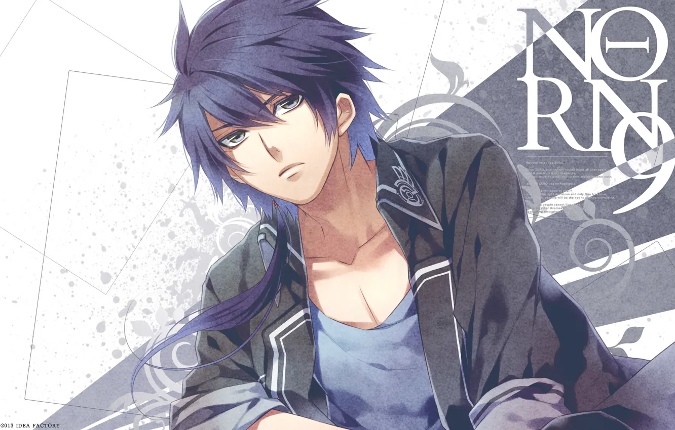 Photo wallpaper student, form, art, blue hair, visual novel, teita language, norn9, akito syukuri