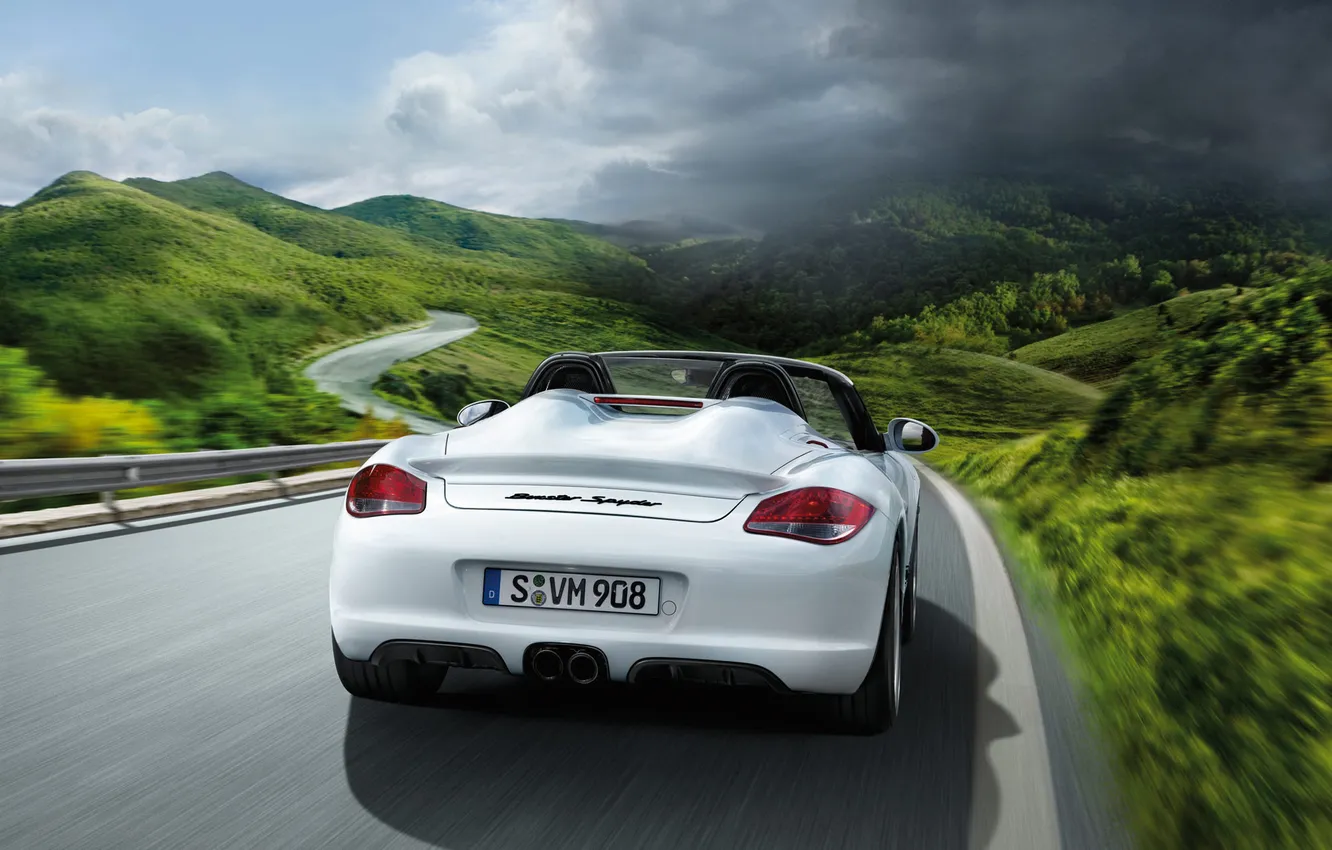 Photo wallpaper road, speed, Porsche, auto, cars, boxster spyder
