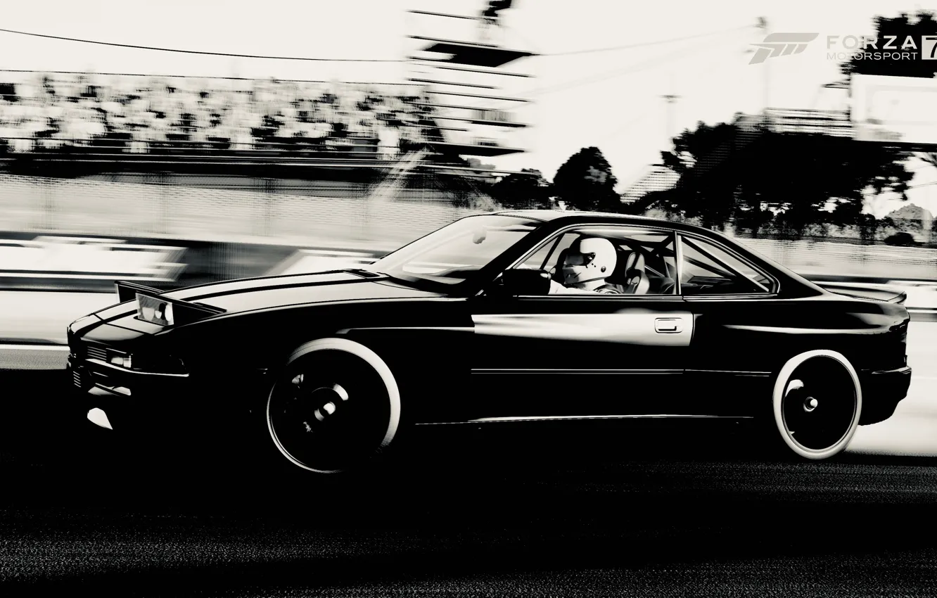 Photo wallpaper black & white, HDR, BMW, game, FM7, UHD, Forza Motorsport 7, XBox One X