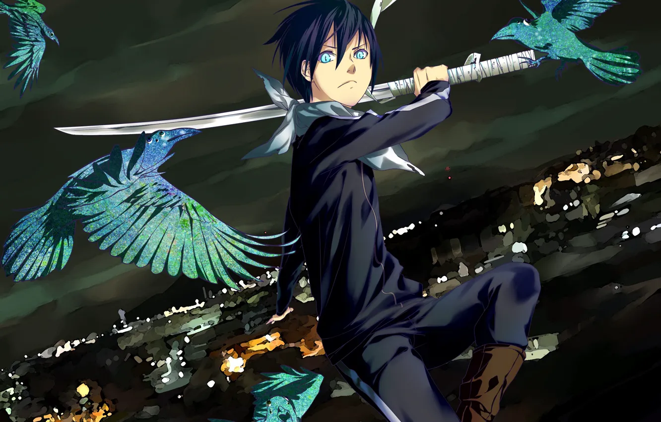 Photo wallpaper sword, anime, art, guy, Noragami, Yato