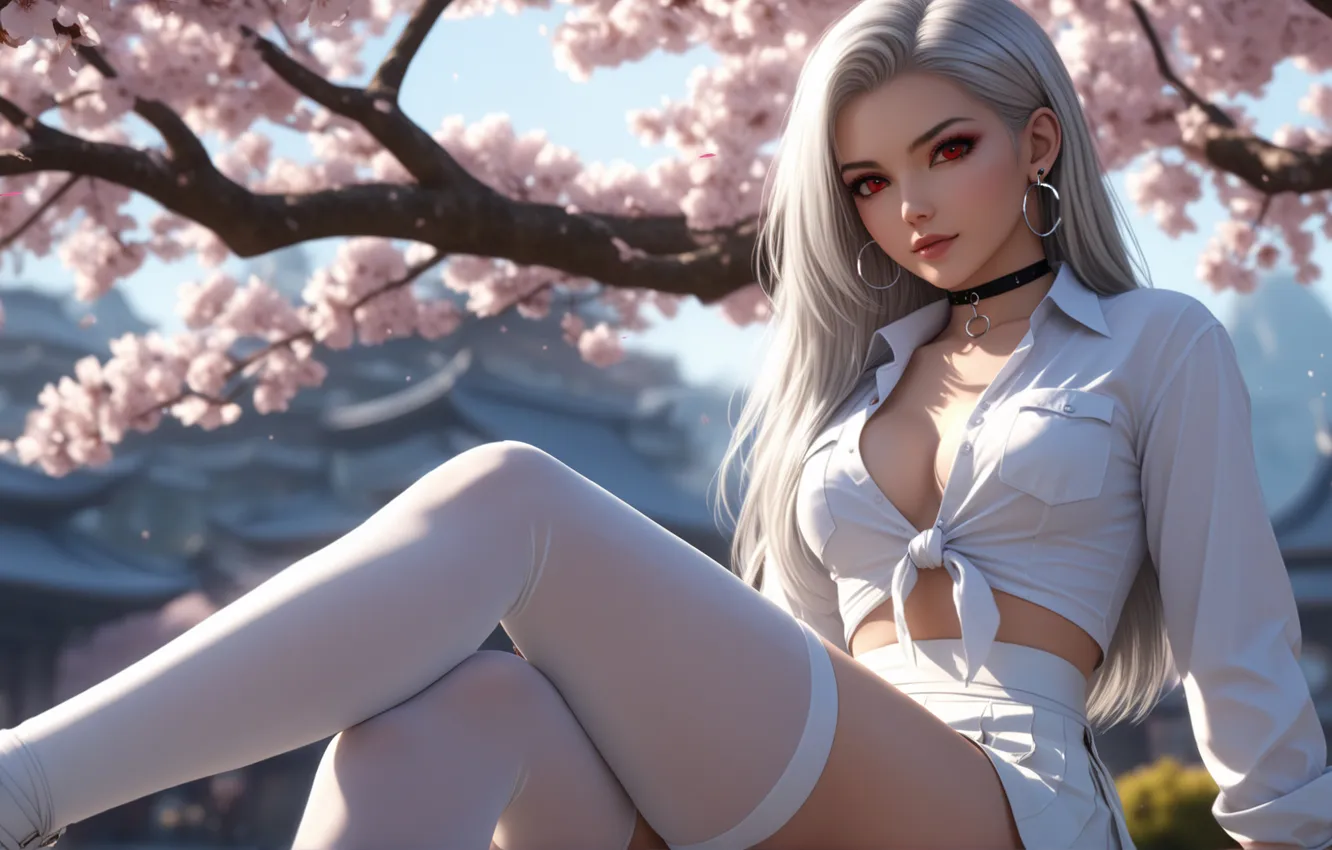 Photo wallpaper stockings, women, AI Art