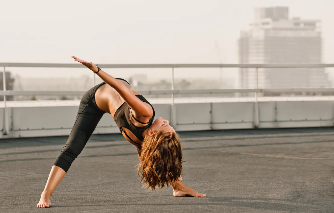 Photo wallpaper sportswear, stretching exercises, yoga pose