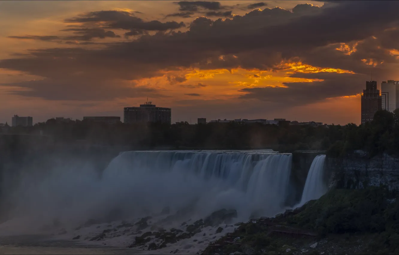 Photo wallpaper nature, Canada, USA, USA, Niagara falls, Canada, nature, waterfall