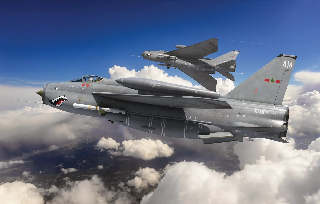 Photo wallpaper UK, fighter-interceptor, RAF, Adam Tooby, English Electric Lightning F.6