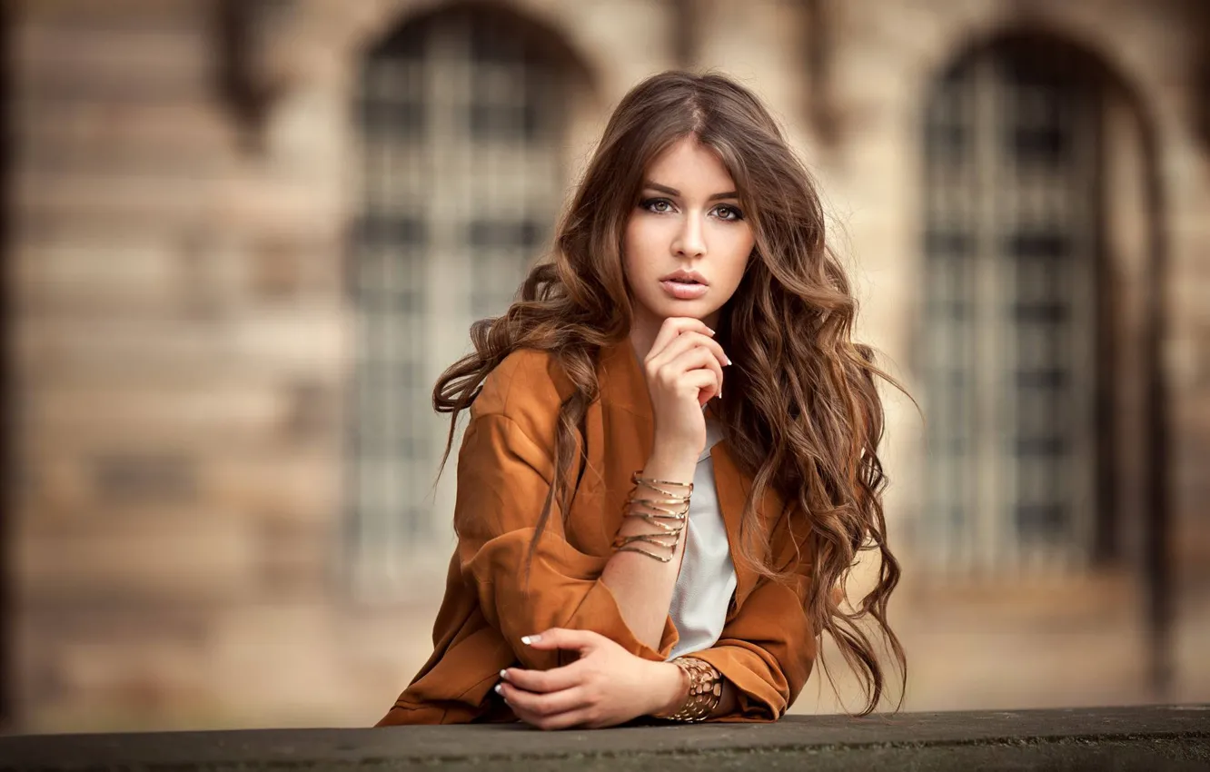 Photo wallpaper look, girl, background, hands, bracelet, long hair, Franck Lods, Melissa Zeller