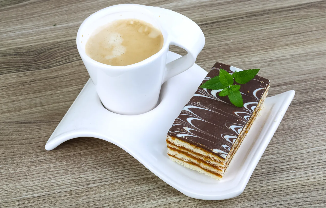 Photo wallpaper coffee, cake, dessert, sweet
