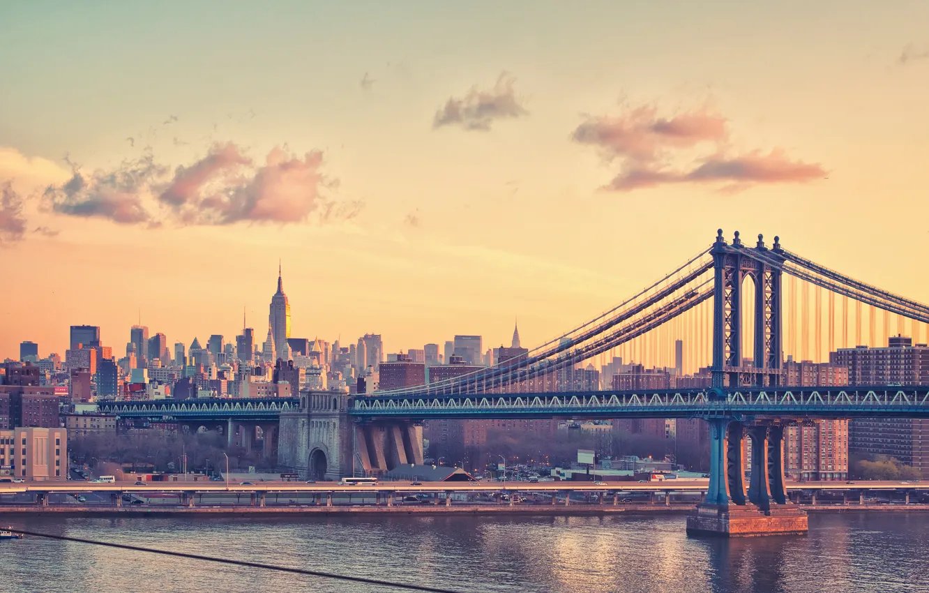 Photo wallpaper bridge, New York, Manhattan, New York City