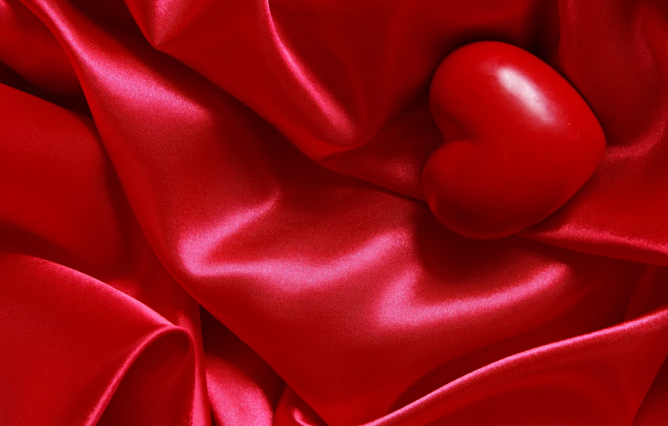 Photo wallpaper decoration, love, red, holiday, heart, silk, fabric, material