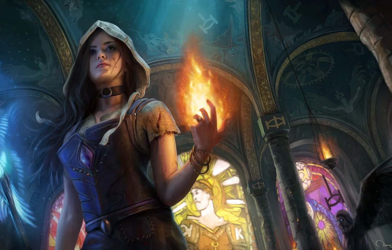 Photo wallpaper lights, temple, art, Path of Exile, the girl MAG