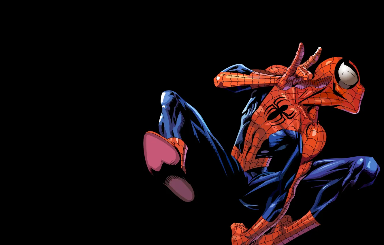 Photo wallpaper black background, Marvel Comics, Spider-Man, Spider-Man