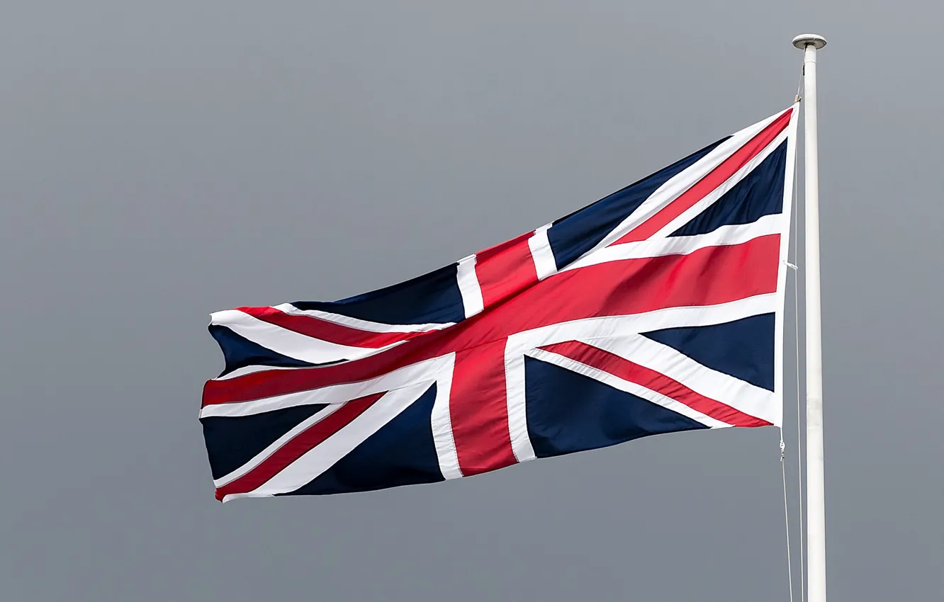 Photo wallpaper London, Trafalgar Square, British flag