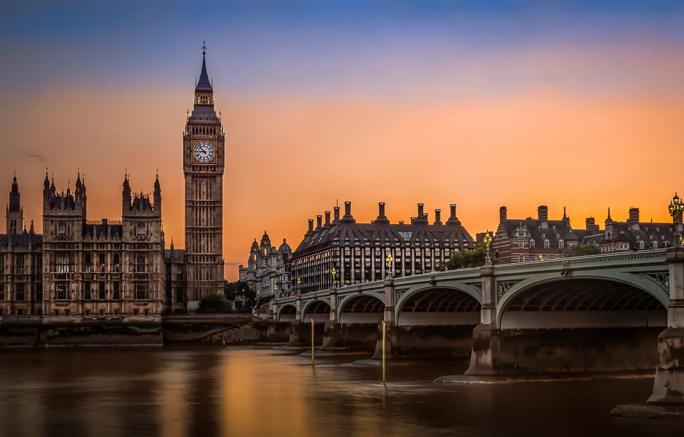 Photo wallpaper London, UK, Big Ben, westminster bridge