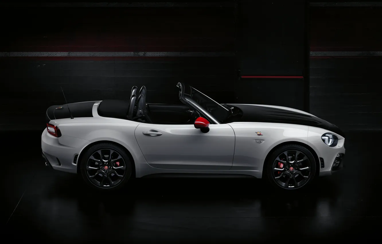 Photo wallpaper profile, Roadster, spider, black and white, double, Abarth, 2016, 124 Spider
