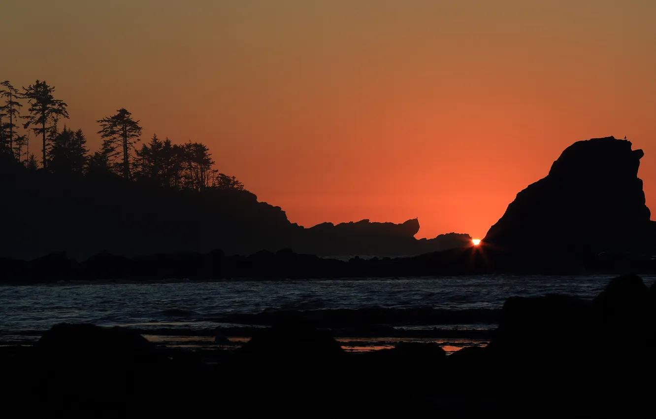 Photo wallpaper USA, USA, Oregon, State Oregon, Coos Bay, Sunset Bay Beach
