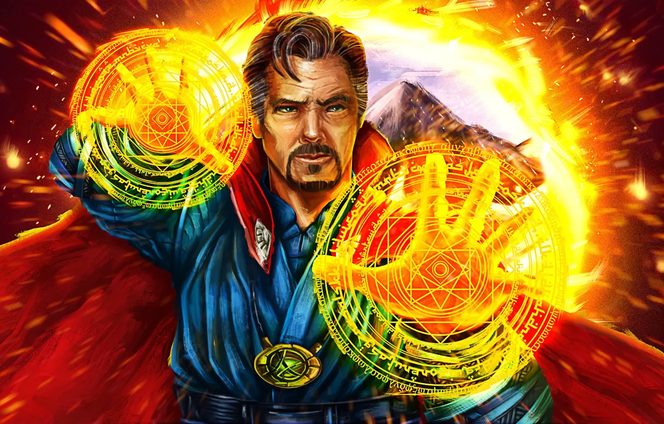 Photo wallpaper circles, weapons, magic, MAG, Doctor Strange, Doctor Strange, Stephen Strange