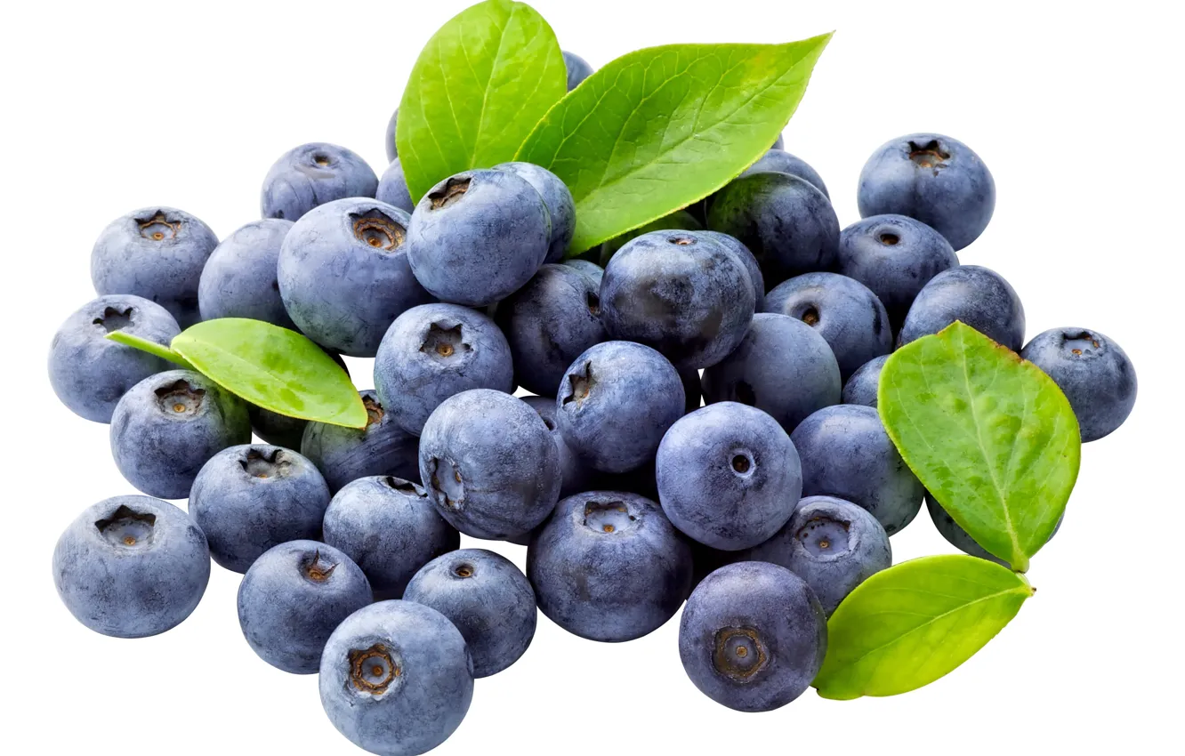 Photo wallpaper berries, blueberries, leaves