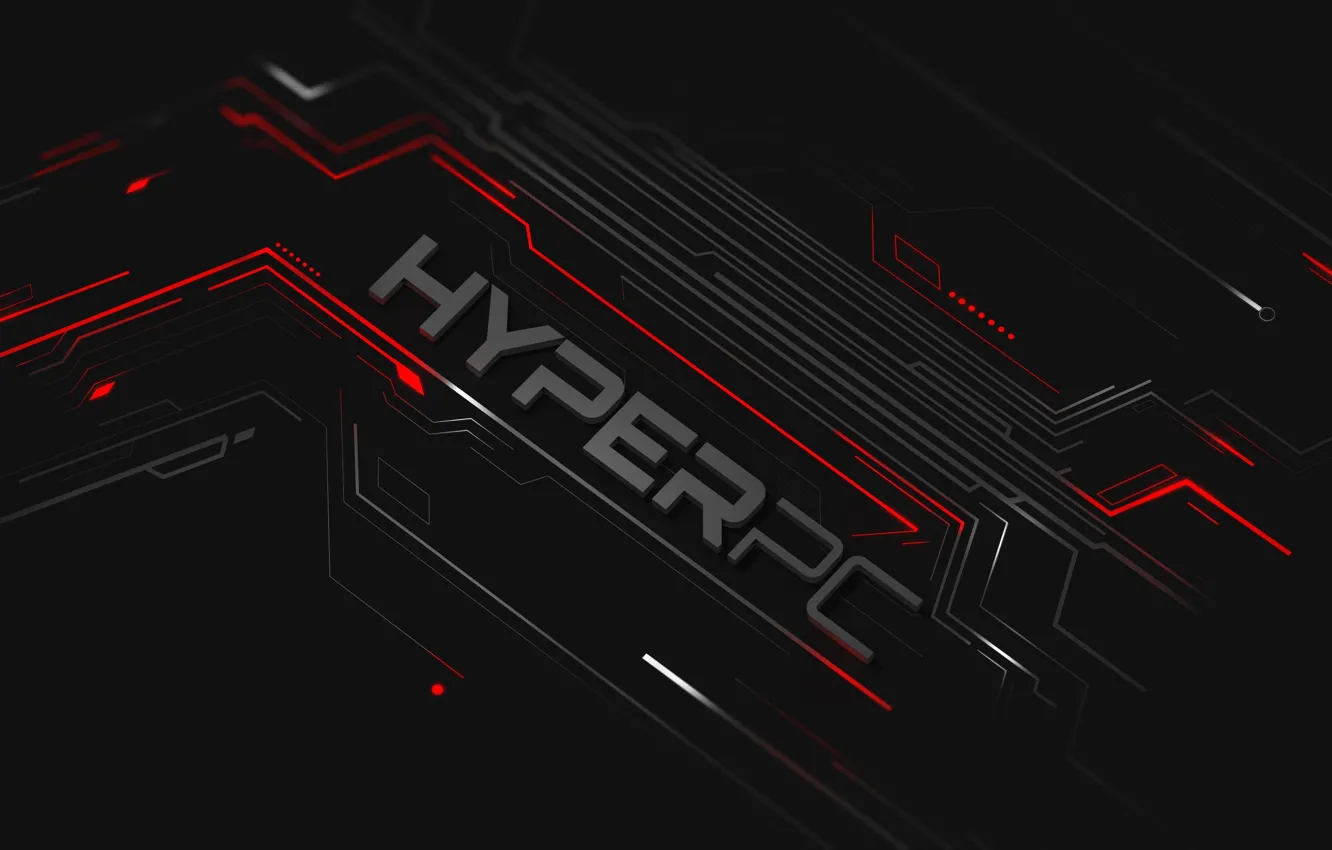 Photo wallpaper background, logo, red, logo, black, HyperPc
