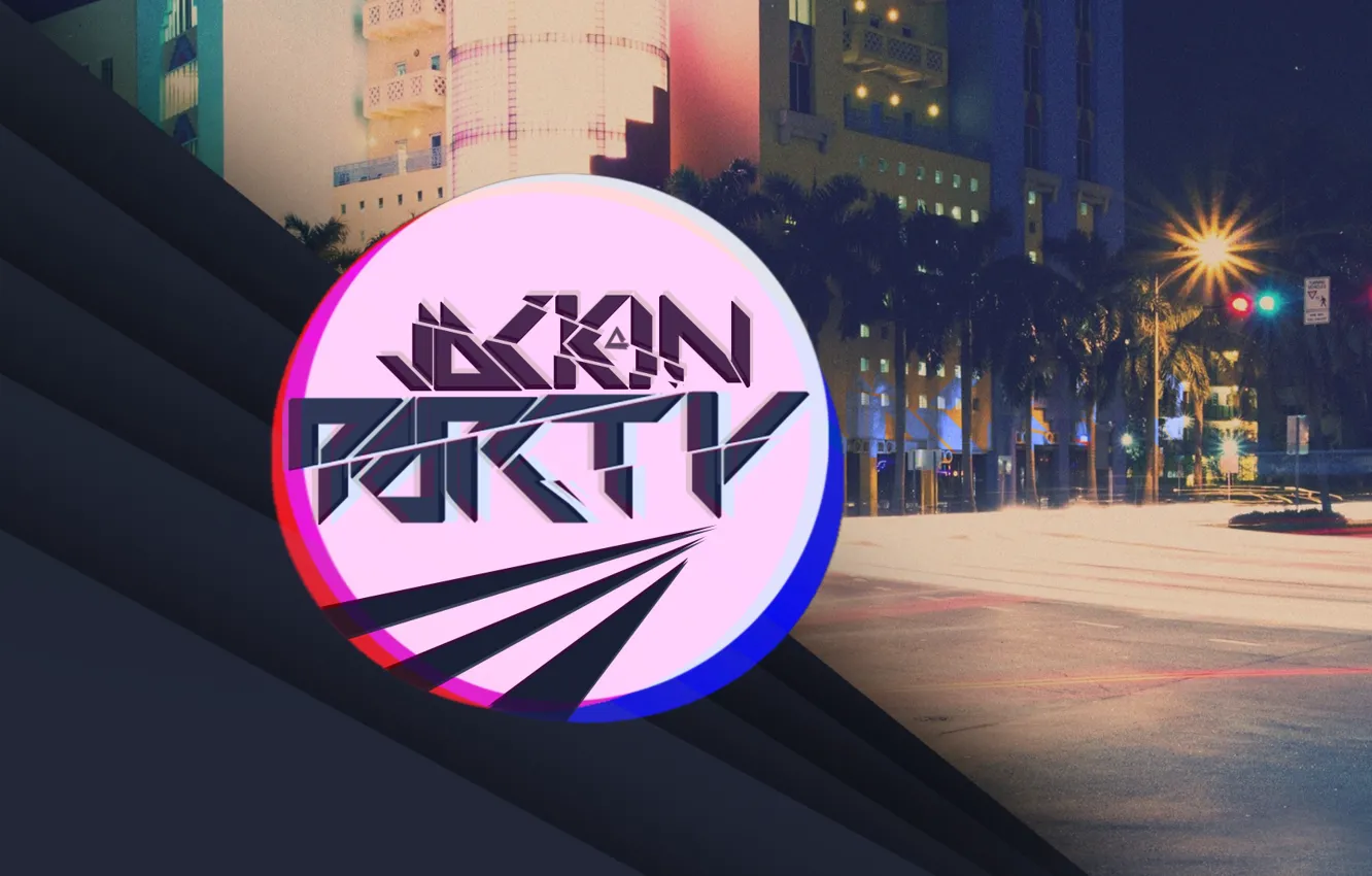 Photo wallpaper city, colors, dark, red, house, hot, Miami, road