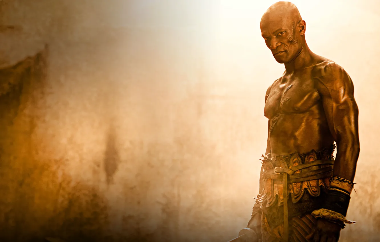 Photo wallpaper Spartacus, Gladiator, Spartacus, sand and blood
