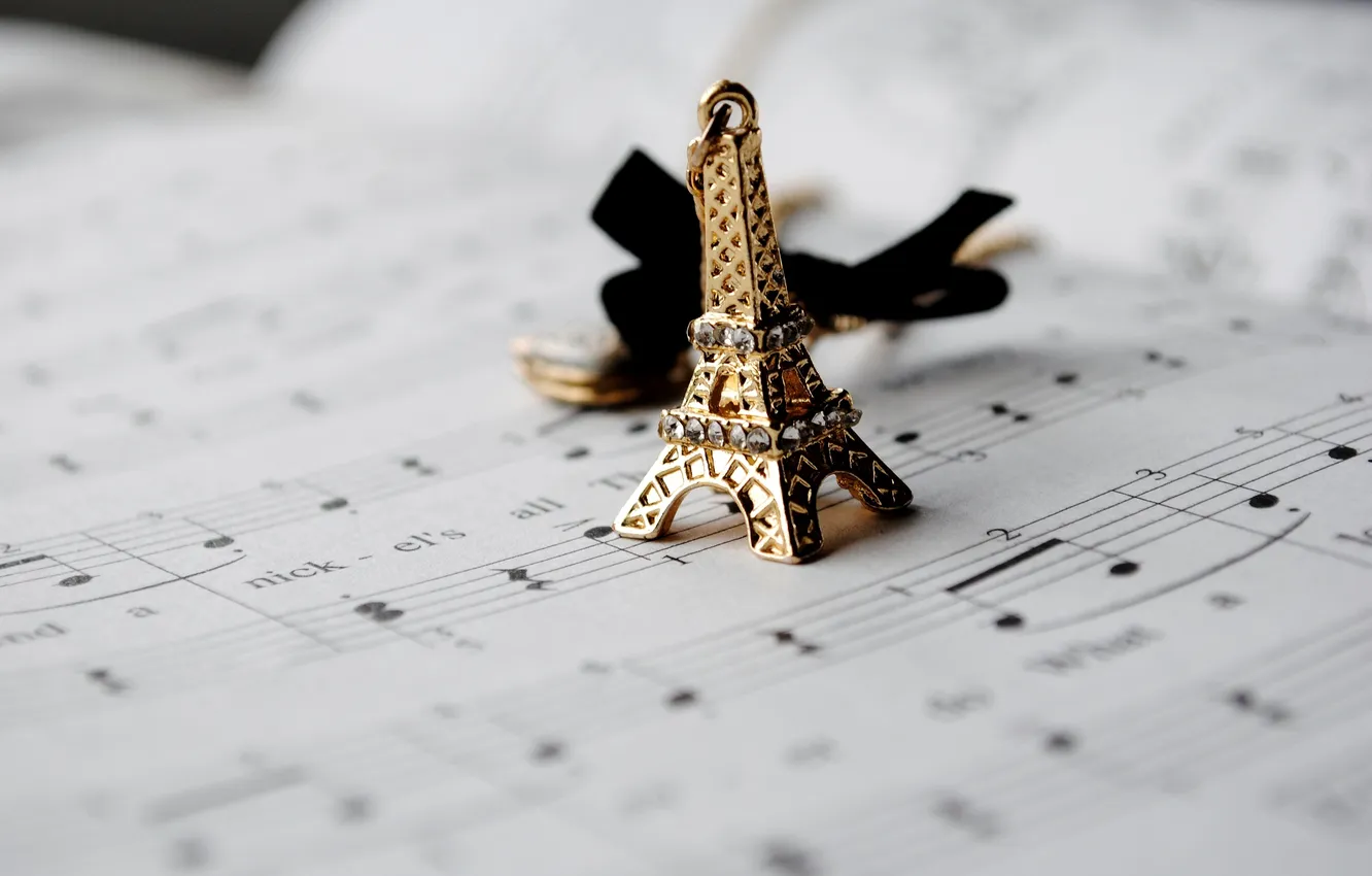 Photo wallpaper notes, Paris, Eiffel tower, Paris, keychain, figures