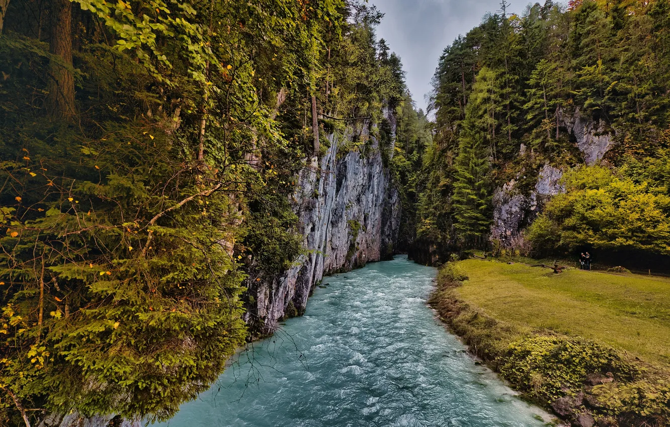 Photo wallpaper water, cliff, thaw