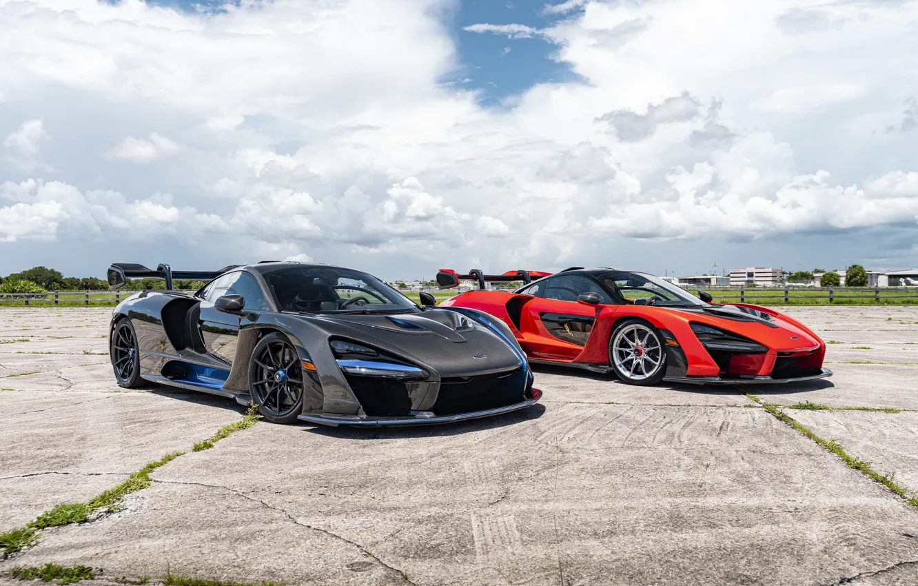 Photo wallpaper McLaren, Black, RED, Senna, Asphalt, Duet