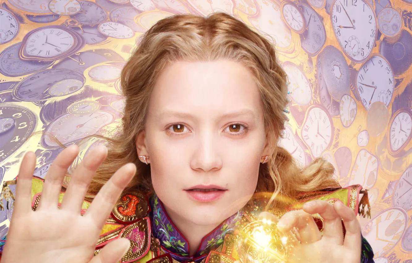 Photo wallpaper Alice in Wonderland, MIA Wasikowska, 2016, MIA Wasikowska, Alice Through the Looking Glass