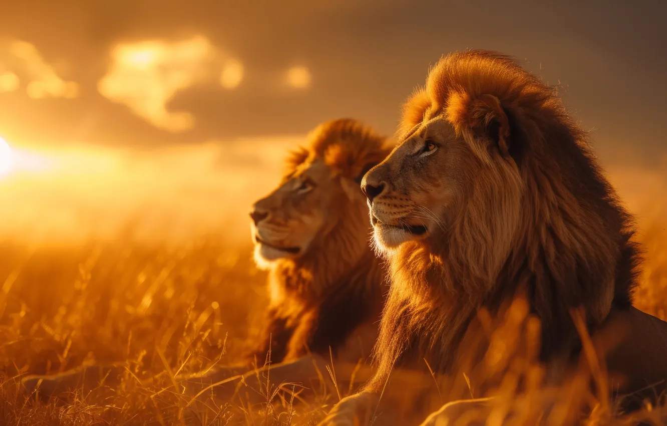 Photo wallpaper field, the sky, grass, look, face, the sun, clouds, Leo