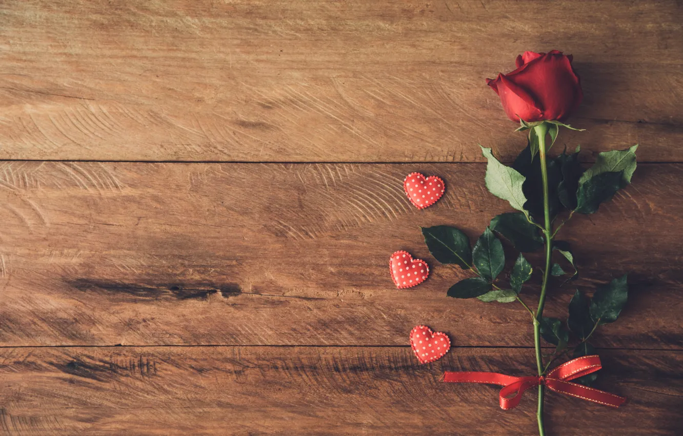 Photo wallpaper love, heart, rose, red, love, rose, flower, wood
