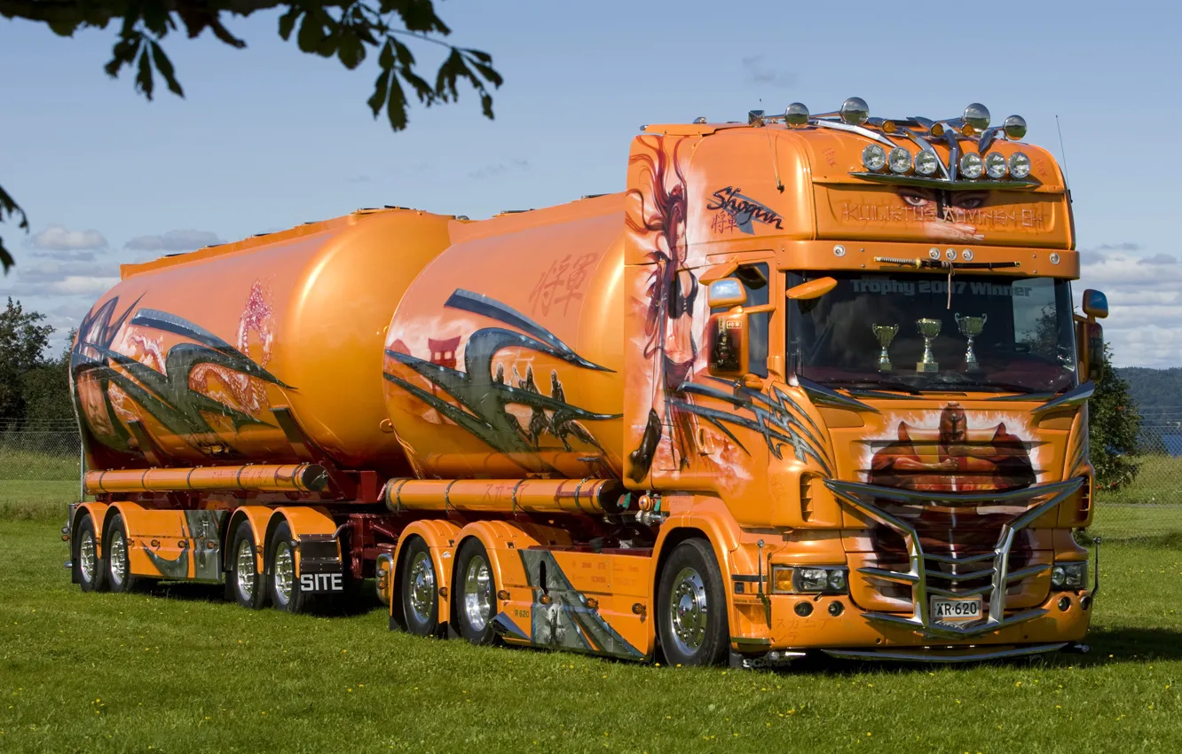 Photo wallpaper truck, cars, trucks, scania