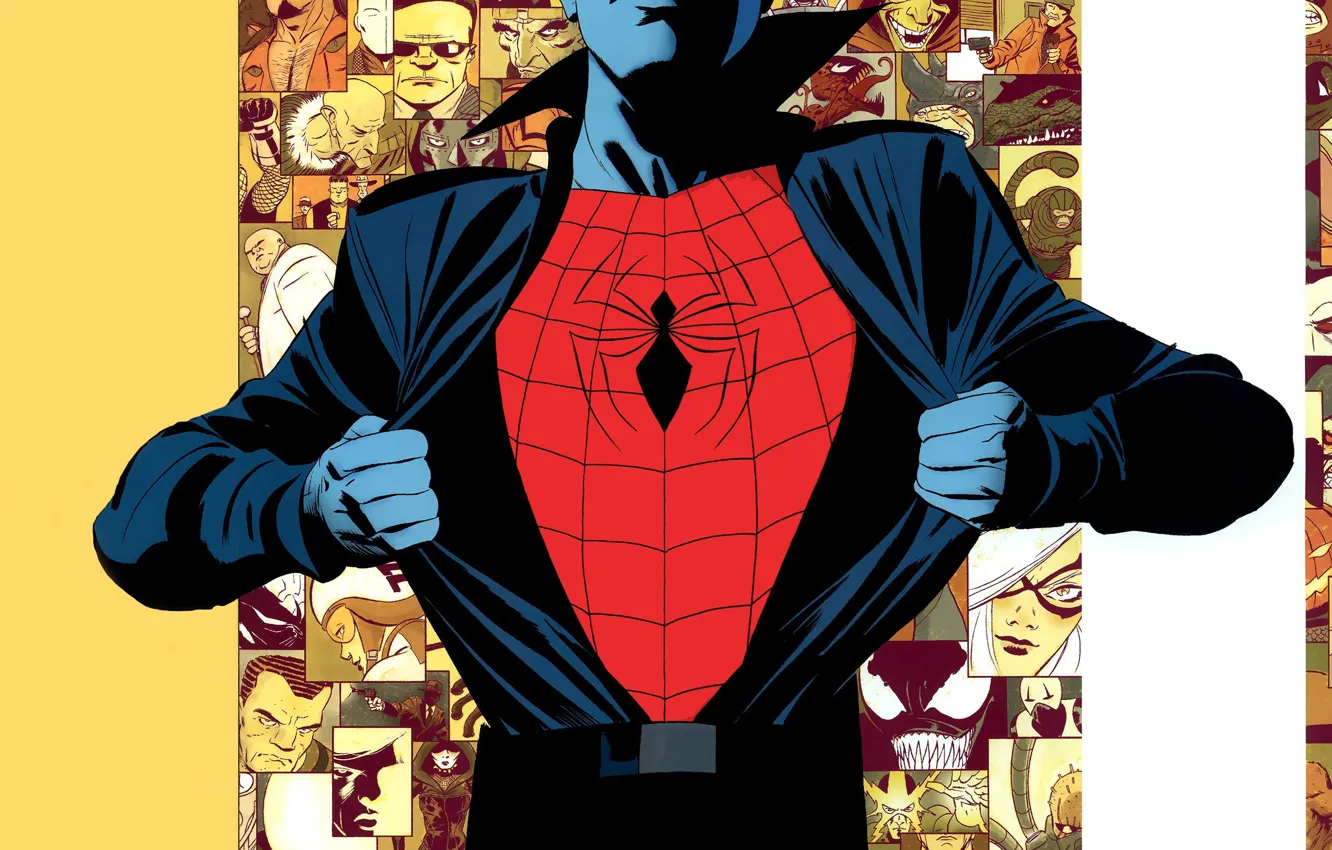 Photo wallpaper collage, pictures, shirt, superhero, characters, comic, Marvel Comics, Spider-Man