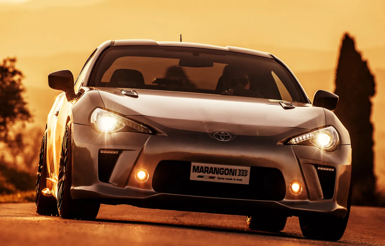 Photo wallpaper light, lights, Toyota, front view, Marangoni, GT86-R, Eco Explorer