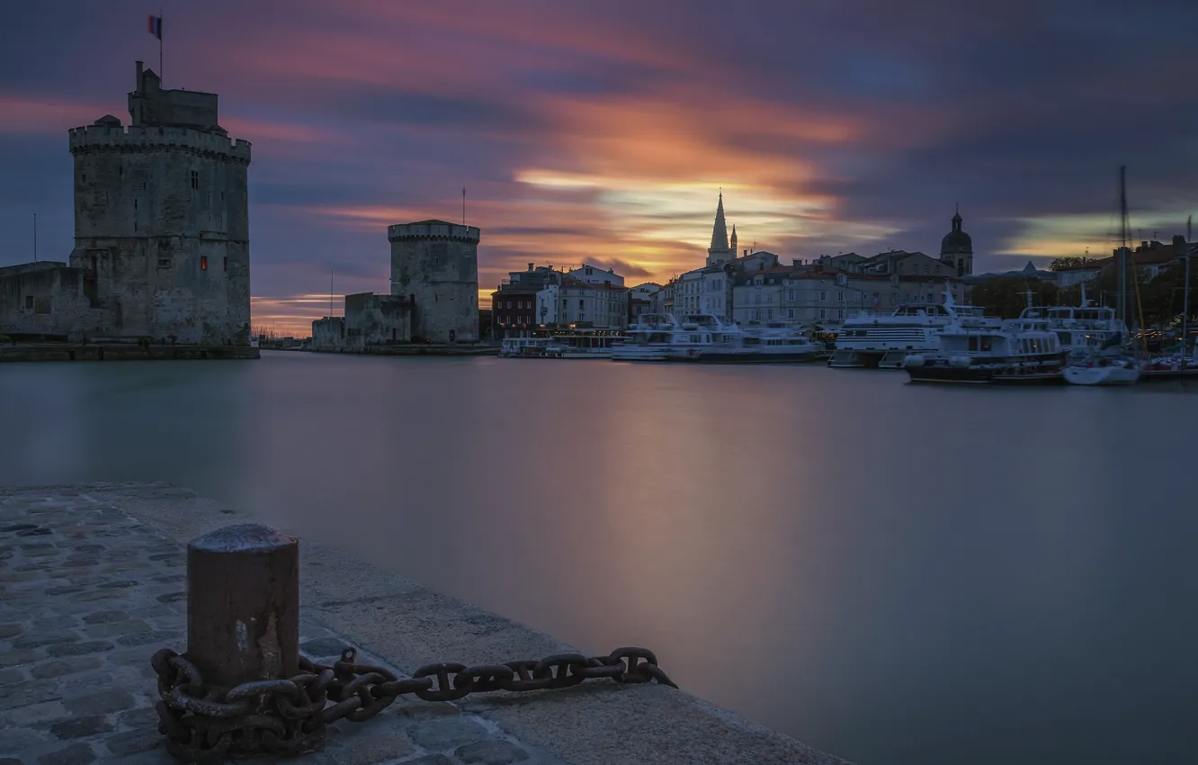 Photo wallpaper France, the evening, La Rochelle