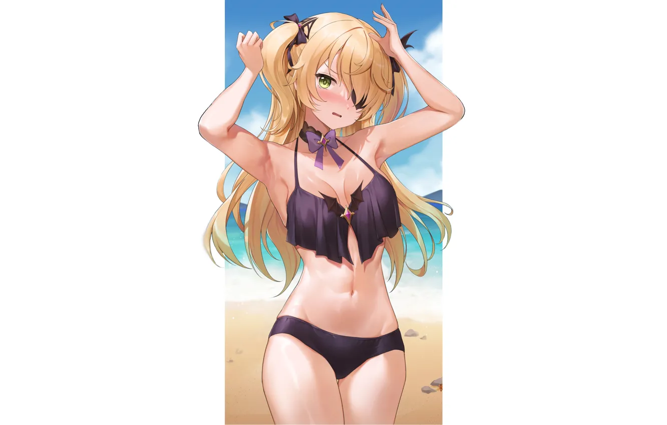 Photo wallpaper kawaii, girl, hot, sexy, beach, boobs, anime, water