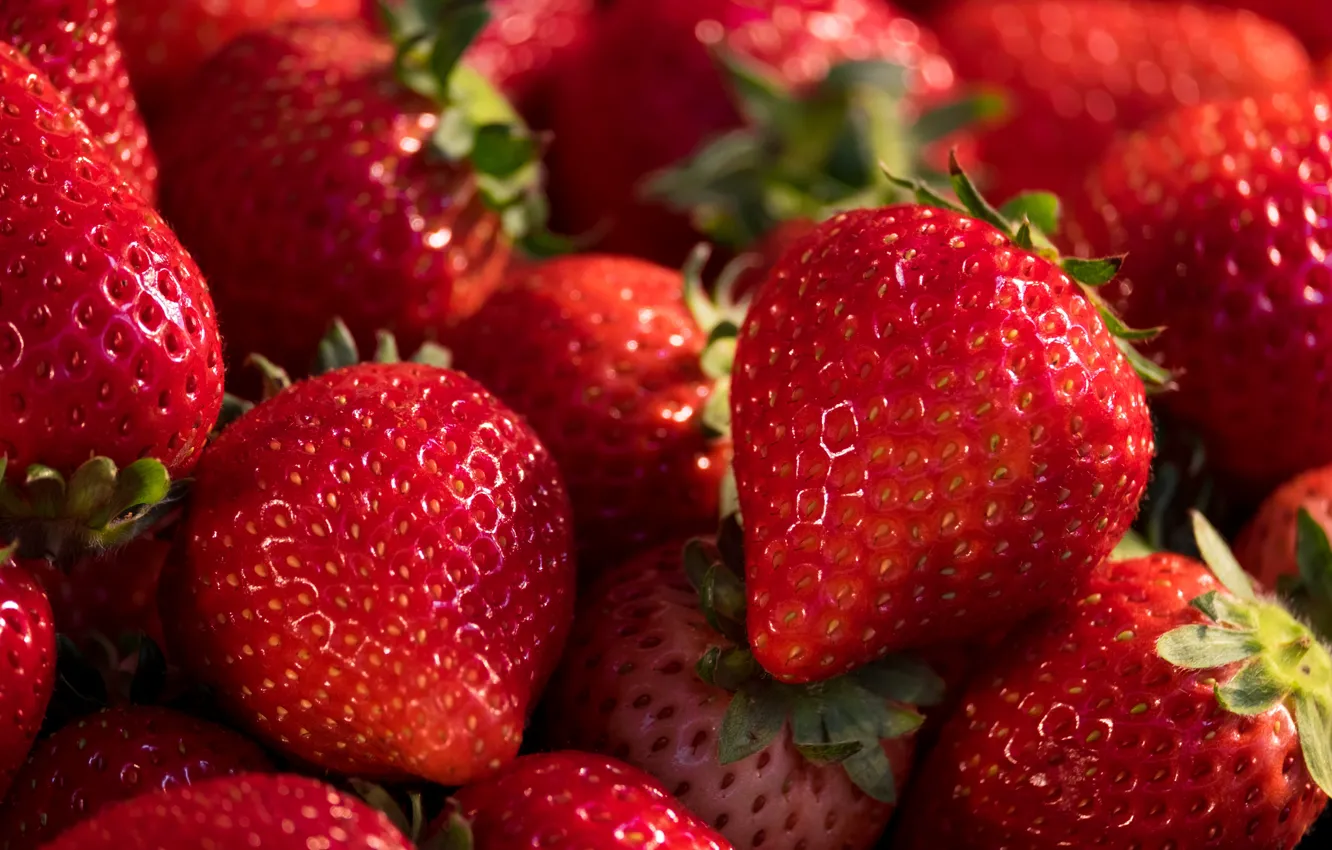 Photo wallpaper red, berries, strawberry, fresh, wood, ripe, sweet, strawberry