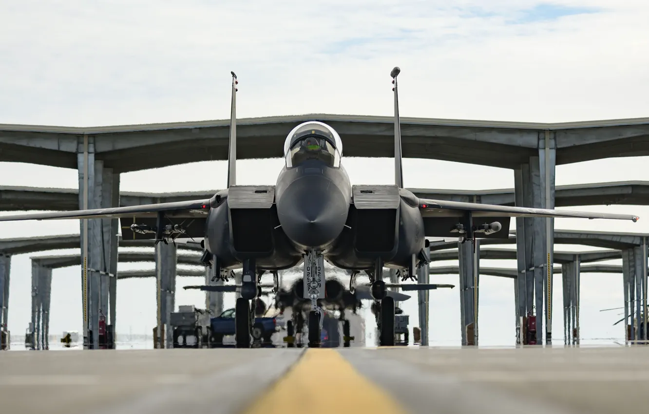 Photo wallpaper UNITED STATES AIR FORCE, fighter-bomber, American double, McDonnell Douglas F-15E Strike Eagle