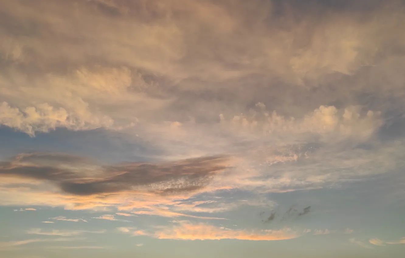 Photo wallpaper Clouds, Sky, Sunset