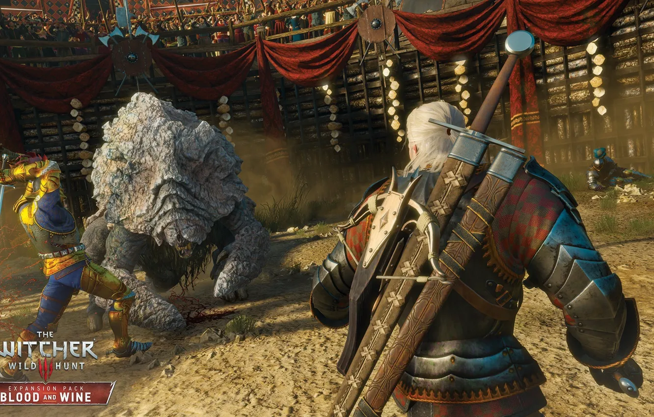 Photo wallpaper sword, monster, The Witcher, Geralt, crossbow, DLC, The Witcher 3: Wild Hunt, The Witcher 3: …