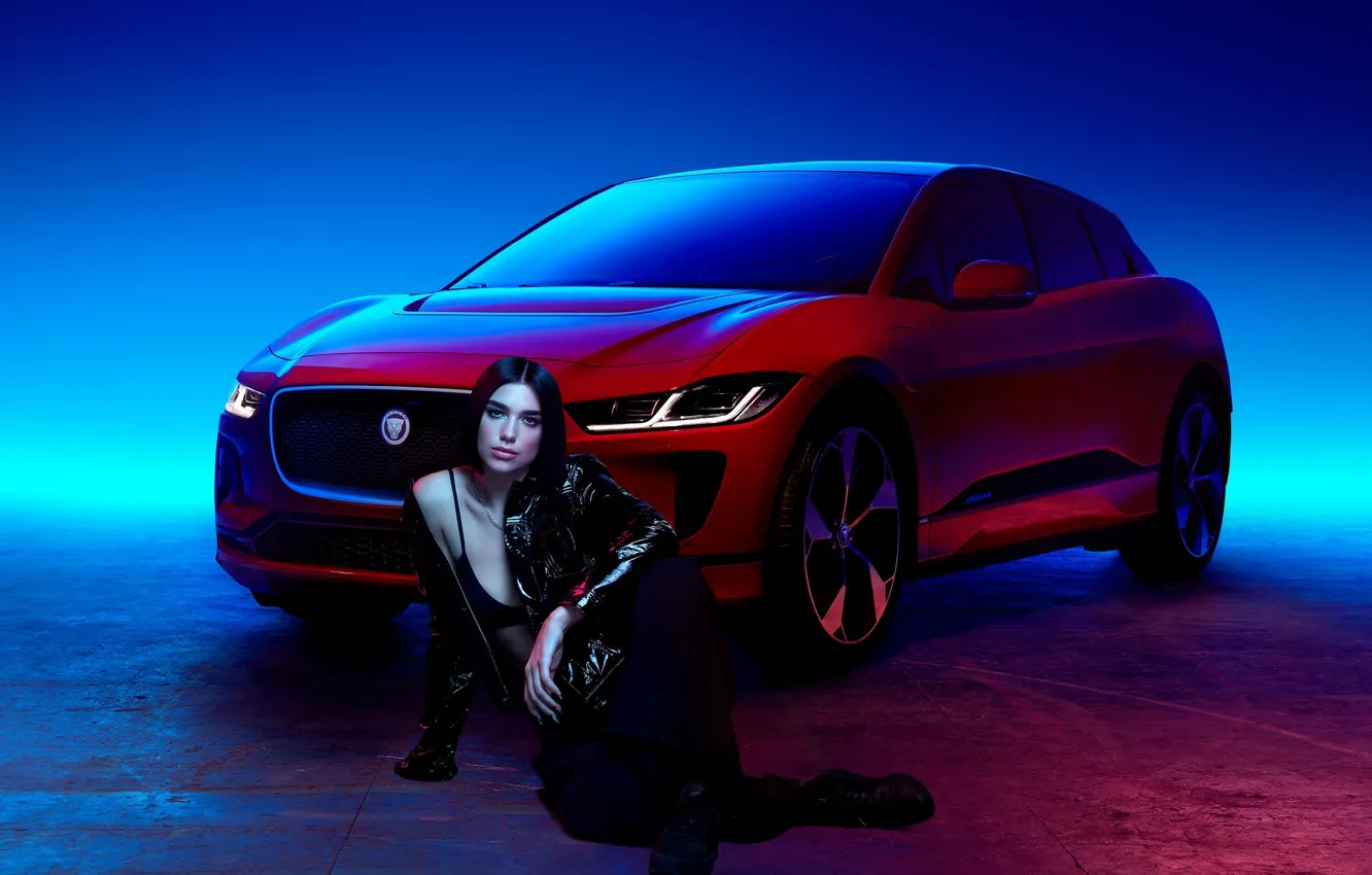 Photo wallpaper car, woman, beautiful, singer, sweet, actress, adorable, Dua Lipa