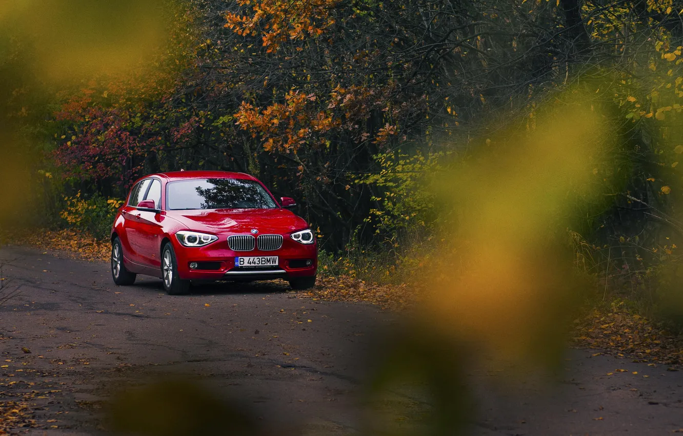 Photo wallpaper autumn, BMW, BMW, red, F20, 118D