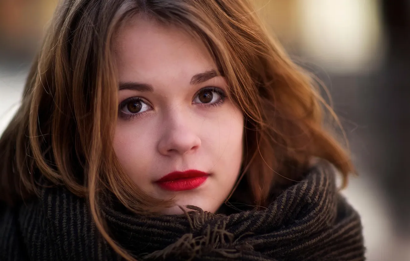 Photo wallpaper look, portrait, makeup, dark-eyed