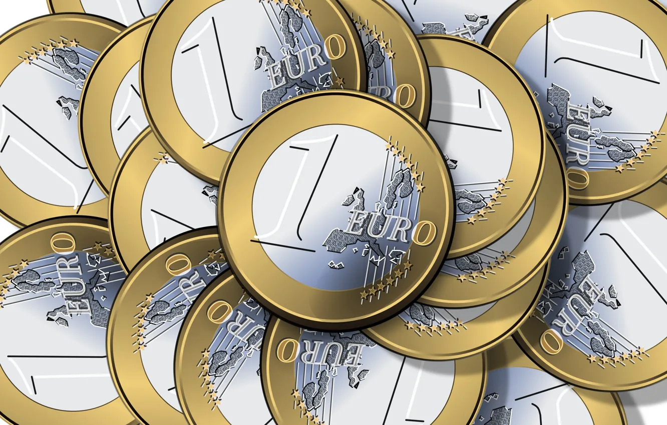 Photo wallpaper money, euro, coins